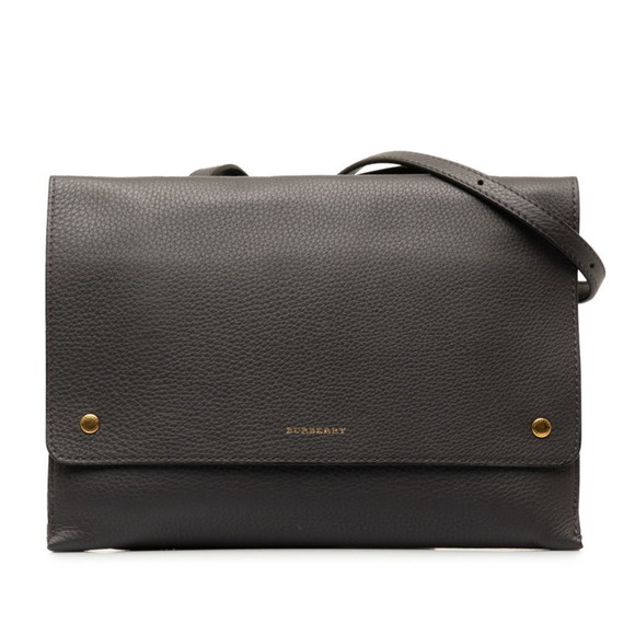 Burberry Shoulder Wallet Bag Black Leather Women's BURBERRY - Picture 1 of 10